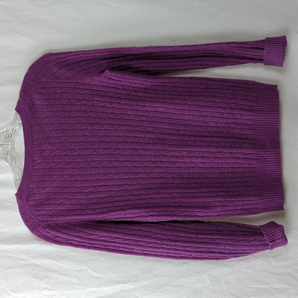 J. CREW CABLE KNIT WOOL CASHMERE BLEND SWEATER - Picture 4 of 4